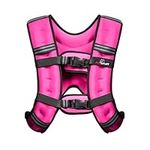 Amstaff Fitness Weighted Vest - Weight Vest for Running, Strength Training & Muscle Building, Features Reflective Stripe for Safe Outdoor Workouts (8lbs, Pink)