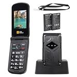 AGM M10 Rugged Basic Flip Phone, 4G Feature Cell Phone, Waterproof & Drop-Proof, Pocket-sized, SOS Button, Speed Dial, Large Fonts & Big Buttons, Charging Dock, 2Pcs Batteries