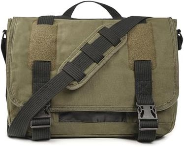 Sweetbriar Classic Premium Messenger Bag with Laptop Compartment - Fits up to 16"" Laptops or Macbooks - Vintage Cotton Canvas Shoulder Bag, Olive Drab