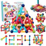 Wembley Magnetic Roundels Stick Building for Kids Toys for Girls 3+ Years 4 5 6 7 8 9 10 | Toys for Kids Puzzle Game Magnet Balls Gift for Boys -64 Pcs