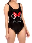 Disney Womens Minnie Mouse Swimsuit Black Medium