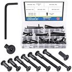 Glarks 85Pcs M6x16/ 25/35/ 45/55/ 65/ 75mm Black Hex Drive Socket Cap Bolts Kit, Allen Head Countsunk Furniture Crib Bolts Nuts Screws for Chair Table Cabinets