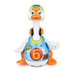 Woby Hip Hop Dancing Walking Swing Goose Musical Educational Gift Toy for 1 Year Old Toddlers Blue