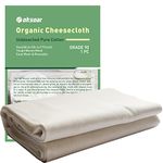 Organic Large Cheesecloth for Straining (4.5m x 1.0m) Grade 90 100% Unbleached Cotton Reusable Ultra Fine Cheese Cloths for Straining Cooking Brewing Coffee Tea Cheesemaking and Baking