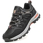 Topwolve Hiking Boots Mens Womens Waterproof Walking Shoes Outdoor Lightweight Low Rise Trekking Climbing Shoes Lace-Up Anti-Slip Backpacking Camping Biking Sports Shoes,Black,9 UK