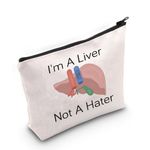 JXGZSO Funny Liver Transplant Gifts Hepatology Transplant Makeup Bag I'm A Liver Not A Hater Toiletry Bag Gift for Liver Program, I'm A Liver Not A Hater