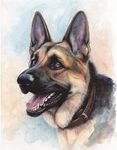 SUNKOO DIY Dog Diamond Art Painting Diamond Art Dog, Full Drill German Shepherd Paint with Diamonds Dog Embroidery Kits Arts for Wall Decor,12×16"