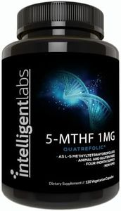 1MG 5-MTHF, MethylFolate by Intelligent Labs, 120 Capsules, 4 Months Supply, Best Value Folic Acid Supplement as Quatrefolic Acid, Acitvated Folate, 1MG = 1000mcg, 5 methyltetrahydrofolate