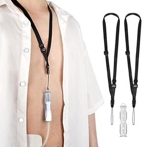 APDTEK Peritoneal Dialysis Transfer Set Catheter Holder Accessories for Baxter 5C4482 5C4483, PD Secure Shower Support for Men Women with 2 PCS Ajustable Neck Lanyards - Clear