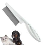 CottonCat Tick and Flea Comb for Dog & Cat – Metal Teeth, Anti-Slip Grip, Pet Grooming Tool, Safe Hair Remover, Promotes Healthy Coat, Ideal for All Skin Types
