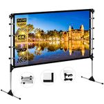 NIERBO Projector Screen with Stand 100 inch 16:9 HD 4K Portable Indoor Outdoor Movie Screen Foladable Outdoor Projector Screen Pull Up Projector Screen with Stand for Office,Home Theater, Backyard Movie