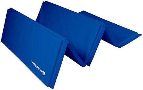 We Sell Mats Gymastics Multi-Sized Portable and Padded Folding Mat for Exercise, Yoga, Martial Arts, Portable with Hook & Loop Fasteners, 5' x 10' (1.5-inch Thick), Blue (GM5x10BLv4-35M)