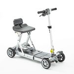 New Model Motion Healthcare mLite Folding Electric Mobility Scooter with Removeable Battery– Total Weight17.8 Kg - Operated – Extendable Floor Pan –On and Off Board Charging – Grey