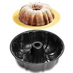 10 Inch Non-Stick Bunte Cake Pan, 12 Cups Heavy Duty Carbon Steel Fluted Tube Bakeware, Round Savarin Cake Mold for Oven Baking Pan for Bundtlet, Bavarois