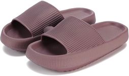 rosyclo Cloud Slippers for Women and Men, Massage Pillow Shower Bathroom Non-Slip Open Toe Super Soft Comfy Thick Sole Home House Cloud Cushion Slide Sandals for Indoor & Outdoor Shoes,Wine Red