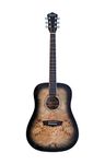 Washburn DFBDB Deep Forest Burl D Black Fade Dreadnought Acoustic Guitar, 6 String Right Guitars with Sonic Versatility, Balanced Tonal Response and Modern Boutique Appeal