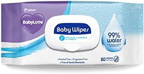 BabyLove 480 Piece (6 Pack x 80) 99% Water & Plant-Based Ingredients Hypoallergenic Baby Wipes