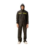 ZEEL Rain Coat for Men Waterproof for Bike Riders with Adjustable Hood Along with Reflective Back, Waterproof Rainwear Suit with Polyester Jacket and Pants, AZ02 Olive-Lime L