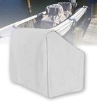 Marine Grade Boat Center Console Cover, Waterproof Heavy Duty 600D Polyester Canvas, Grey (M)