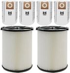 2 Pack VF4000 Filter for Ridgid 729