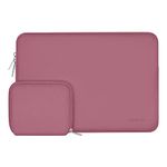 MOSISO Laptop Sleeve Compatible with MacBook Air/Pro, 13-13.3 inch Notebook, Compatible with MacBook Pro 14 inch M3 M2 M1 Chip Pro Max 2024-2021, Neoprene Bag Cover with Small Case, Dusty Rose