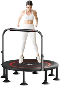 LUVAGD 48" Foldable Mini Trampoline Rebounder, Fitness Equipment Trampoline, 400KG Load Capacity,Stable & Quiet Exercise Rebounder for Kids Adults Indoor Outdoor Workout,Black
