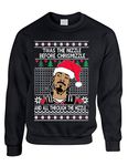 ALLNTRENDS Ugly Christmas Sweater TWAS The Nizzle Before Chrismizzle Adult Sweatshirt, Black, X-Large