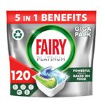 Fairy Platinum All-In-One Dishwasher Tablets Bulk, 120 Tablets (24 x 5), Original, With Anti-Dull Technology & Rinse Aid Action, Fairy Dishwasher Tablets