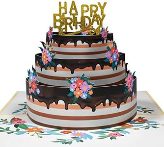 Magic Ants Happy Birthday Card - Funny 3D Pop Up Greeting Card, 3D Cards Pop Up Cards, Birthday Cards for Kids, Celebration Card, Birthday Party Card (Floral Birthday Cake)