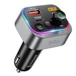 Syncwire Bluetooth 5.4 FM Transmitter Charger Adapter 54W PD&QC3.0 USB C Car Charger [Stronger Dual Mics & HiFi Bass Sound] [Fast Charging] [Light Switch] Wireless Radio Receiver Hands-Free Calling