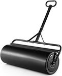 IRONMAX Lawn Roller, 30 Gallons/113 L Manual & Tow-Behind Steel Sod Roller w/Push Pull Handle, Lawn Rollers Tow Behind Water Filled for Yard, Park, Garden, Ball Field (30 Gallons, Black)