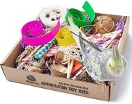 Wepets Variety Bird Foraging & Parrot Shredding Toys Box for Cockatiels, Conures, Caiques, Parakeet, Love Birds, Other Parrots and Birds