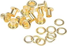 uxcell Grommets Eyelets with Washers Kit, 9 x 4.5 x 7mm Copper Grommet Chrome Plated for DIY or Craft Projects Brass Tone 100 Set