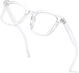 aisswzber Full Frame Eyewear Square Glasses Clear Lens Non Prescription for Women Men Teens, Transparent, Transparent