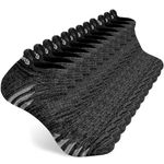 vvfxx Mens Trainer Socks Sports Socks 6 Pairs, Ankle Trainer Socks Cushioned Summer Short Socks for Men Women, Cotton Breathable Low Cut Running Socks, Black