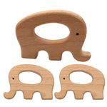 10pcs Shower Elephant Wooden Animals Teether Toys-Chewable Infant Teething Toy DIY Gift Handmade Montessori toy (Elephant 10pcs)