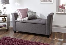 GFW Verona Upholstered Window Seat Charcoal Grey