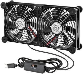 ELUTENG USB C Fans 140mm Dual with Mats PC Cooling Ventilator TypeC Quite 5V USBC Computer Fan with 3 Speed Controller for Router, Receiver, TV Box, DVR, Xbox, PS6, PS5, Cabinet