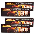 Flamefast Stove & Chimney Sweeping Log Helps to Remove Creosote, Soot and Tar Deposits (4 x Logs)