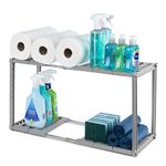 LIVIVO Under Sink Storage Caddy - White Adjustable and Extendable Multi Purpose Kitchen Bathroom Under Sink Rack Shelf Organiser Storage Tidy (Grey)