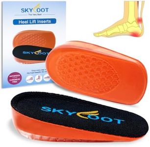 Skyfoot Orthopedic Heel Lift Inserts, Shock Absorption and Cushioning Height Increase Insoles for Achilles Tendonitis Relief, Heel Spurs, Heel Pain and Plantar Fasciitis, Orange, Large - 4/5" Thick