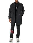 LONDON FOG Men's Double Breasted Trenchcoat, Black, Medium