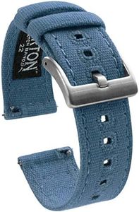 BARTON WATCH BANDS Quick Release Canvas Watch Band Straps, Nantucket Blue, 18mm