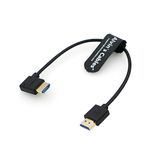 Alvin's Cables Ultra HD 8K HDMI 2.1 Cable Straight HDMI to Right Angle HDMI High Speed for Atomos Ninja V Monitor, Z CAM E2, Sony FS5| FS7| A7S3 Cameras 10inches|25CM