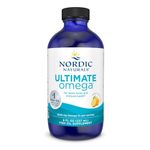 Nordic Naturals Ultimate Omega 3 Fish Oil Liquid | High Potency Omega 3 Fatty Acids Supplement For Men & Women | 2840 Mg Omega 3 Fish Oil EPA & DHA | Promotes Brain & Heart Health | Lemon Flavour 8 Oz