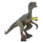 Zappi Co Childrens Velociraptor Blue/Grey Dinosaur Figure Toy (14cm Length) Realistic Detailed Dino Collection for Kids - Action Figures for Playtime Fun & Learning