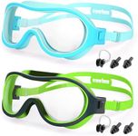 COOLOO Swimming Goggles for Kids 6-16, 2 Pack Kids Swim Goggles for Children Teens Anti-Fog Anti-UV Clear Wide View