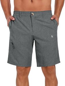 Little Donkey Andy Men's Quick Dry Stretch Shorts for Hiking Golf Travel, with Elastic Waist Gray L