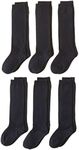 Jefferies Socks Big Girls' Seamless Cotton Knee High (Pack of 6), Navy, Large