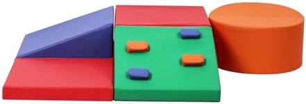 GarveeLife Foam Climbing Blocks for Toddlers, Waterproof Toddler Climbing Toys, Baby Jungle Gym Indoor Lightweight, Easy to Clean Foam Play Gym 5PCS